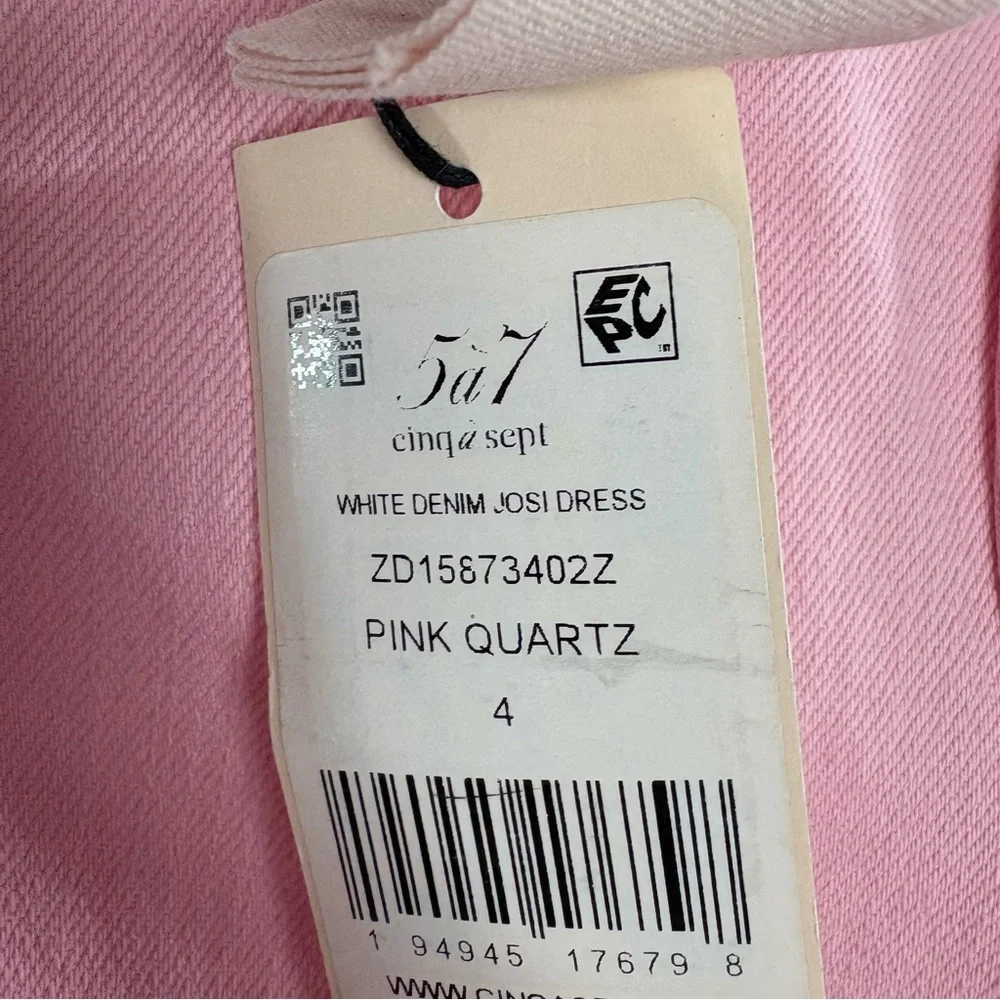 NEW Cinq a Sept Blush Pink Denim Jodi Wrap Mini Dress - Picture 11 of 12